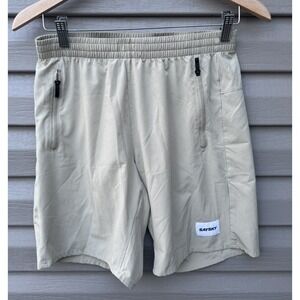 SaySky Men Running Motion Responsible Beige Shorts 8" EUC